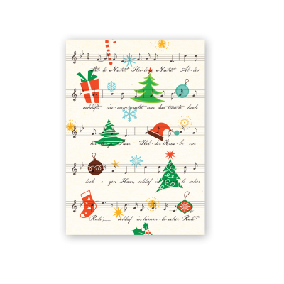 Weihnachtskarte „Postkarten Weihnachtsmusik“ kaufen im UNICEF Grußkartenshop. Bild 1
